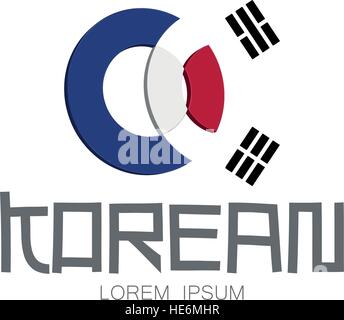 Korean Logo Concept Design, EPS 8 supported. Stock Vector