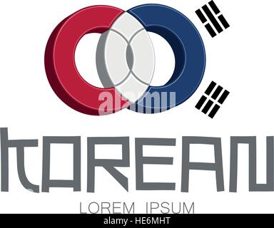 Korean Logo Concept Design, EPS 8 supported. Stock Vector