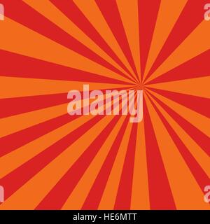 Colored back Pop Art Style red orange background. For comic text bubble backdrop line space. Funny sun beam template. Vector illustration. Stock Vector