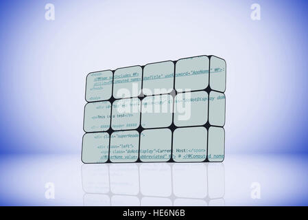 a programming code on an abstract cube and software development Stock ...