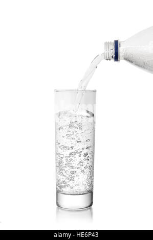 mineral water in glass isolated on a white Stock Photo