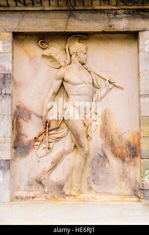 Marble relief of Apollo on the Arco della Pace, Piazza Sempione, Milan, Italy Stock Photo