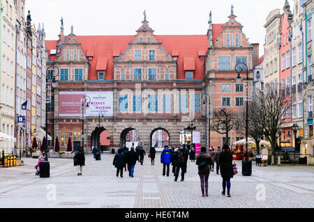 Green Gate in Dluga, Dlugi Targ, Gdansk Stock Photo