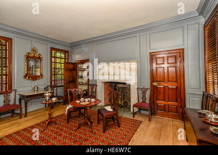 Interior of Peyton Randolph house in Colonial Williamsburg. Stock Photo