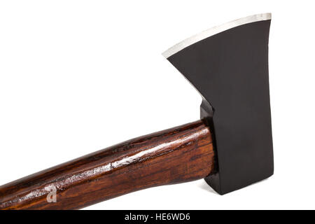 Axe with wooden handle isolated on white background Stock Photo