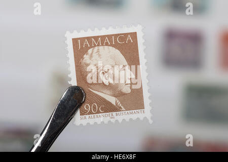 An old  Jamaican  postage stamp. Stock Photo