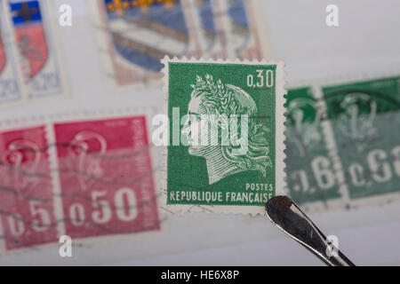 An old French postage stamp. Stock Photo