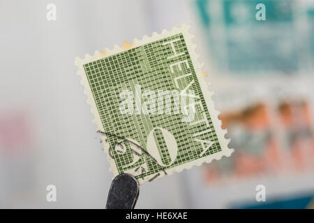 An old  Swiss postage stamp. Stock Photo