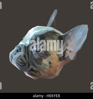 French bulldog animal low poly design. Triangle vector illustration. Stock Vector