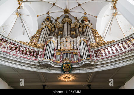 holy trinity church organ (Trinitatis Church) in Copenhagen. Denmark Stock Photo