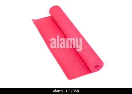 Close up view at exercise mats isolated on the white Stock Photo