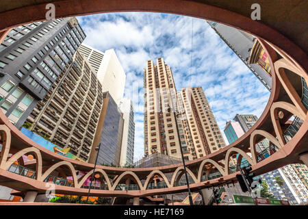 Elevated walkway Hong Kong Stock Photo