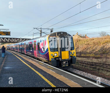 Carstairs Junction Railway Station in South Lanarkshire Scotland with First TransPennine Express heading towards Manchester Stock Photo