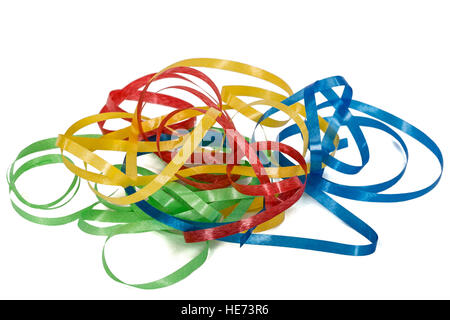 Multicolored streamer, isolated on white background Stock Photo