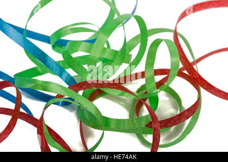 Multicolored streamer, isolated on white background Stock Photo