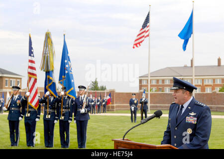 Air Force Vice Chief of Staff Gen. Philip M. Breedlove speaks during the Air Force District of Washington change of command July 26 at Joint Base Anacostia-Bolling, Washington, D.C. During the ceremony Maj. Gen. Sharon K.G. Dunbar assumed command from outgoing commander Maj. Gen. Darren W. McDew.  Senior Airman Steele C. G. Britton) Senior Airman Steele C. G. Britton) Stock Photo