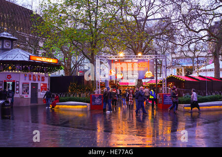 Christmas in Leicester Square - beautiful winter market in London Stock Photo