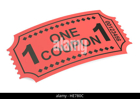 Ticket admit one isolated on white background Stock Photo