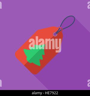Christmas tag icon. Flat vector related icon for web and mobile applications. It can be used as -pictogram, icon, infographic element. Vector Illustra Stock Vector