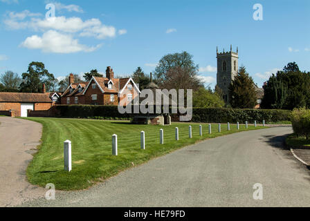 Woodbastwick village green in the Norfolk Broads, England UK Stock Photo