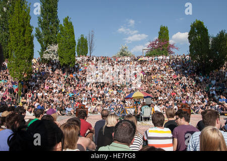 Bear Pit Karaoke Mauerpark Berlin Germany Stock Photo