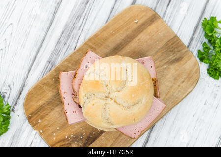 Meat Loaf on rustic wooden background (close-up shot) Stock Photo