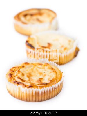 Cheesecake isolated on white background (selective focus; close-up shot) Stock Photo