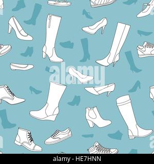 Seamless pattern with women shoes Stock Vector