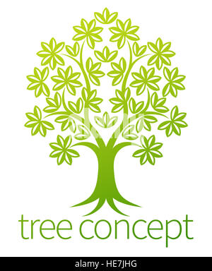 A conceptual illustration of a stylised tree Stock Photo