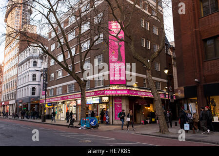 Street view of Phoenix Theatre in Charing Cross Road, Soho, London UK. Now playing the UK tour of Dirty Dancing Musical. Stock Photo