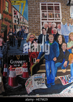 Duke Of York Pub,Belfast - Titanic mural artworks Irish famous people