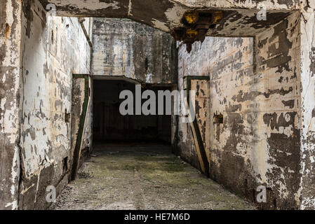 Abandoned industrial facilities of a well extraction of a mine of salt or potash in disuse in Cardona, Catalonia, Spain Stock Photo