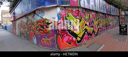 Belfast Garfield St graffiti,panorama,City Centre, Northern Ireland, UK Stock Photo