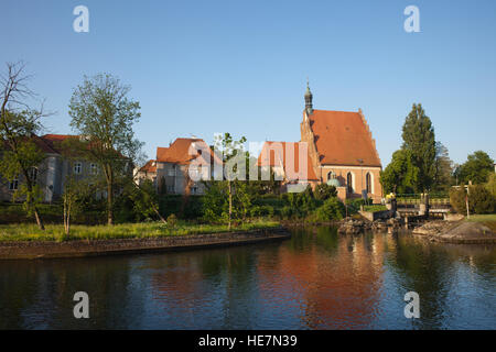 St. Martin & Nicholas Cathedral at Brda River in Bydgoszcz, Poland Stock Photo