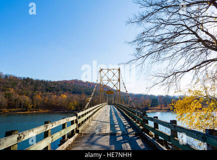Historic Beaver Bridge over the White River, Table Rock Lake, Beaver, Ozark Mountains, Arkansas, USA Stock Photo