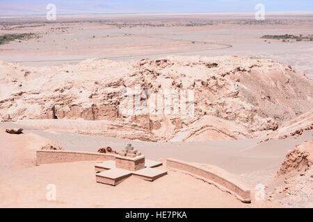 Landscape of Salt flats valley in Atacama desert in Chile Stock Photo