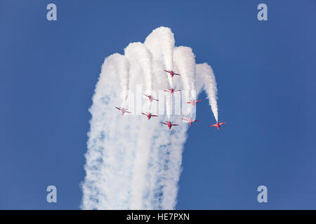 Royal Air Force Aerobatic Team Red Arrows in Abu Dhabi Stock Photo