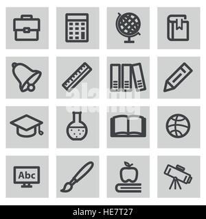 Vector line education icons set Stock Vector