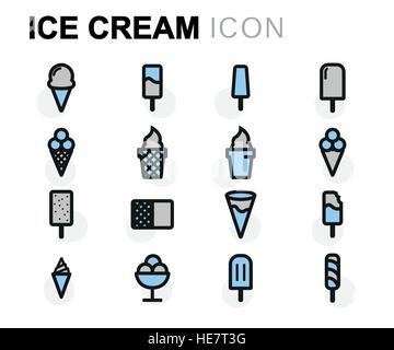 Vector flat ice cream icons set Stock Vector
