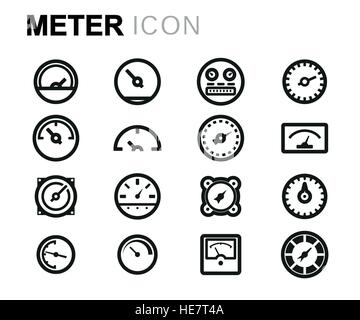 Vector line meter icons set Stock Vector