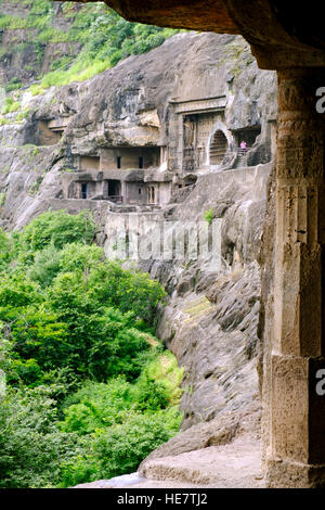 Ajanta caves world heritage site, Aurangabad, Maharashtra, India Stock Photo