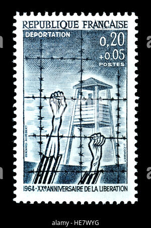 French postage stamp (1964) : 20th anniversary of the Liberation in WW2 Stock Photo