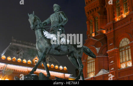 Russia Moscow in December 2016. Monument Zhukov Stock Photo