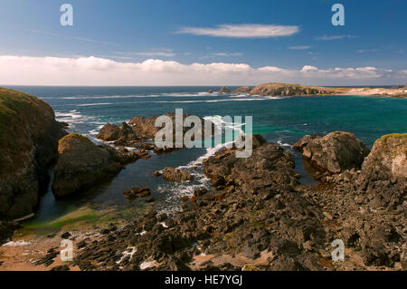 Rocky coastline, Meiras - Valdoviño, La Coruña province, Region of Galicia, Spain, Europe Stock Photo