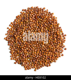 Red quinoa seeds isolated on white background. Stock Photo