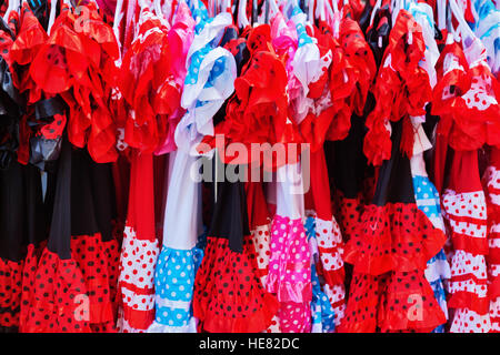 flamenco traditional Spanish dresses on sale Stock Photo