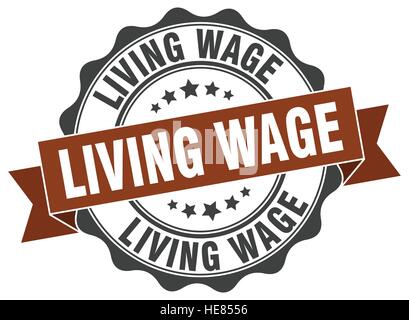 living wage stamp. sign. seal Stock Vector