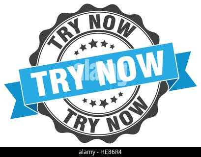 try now stamp. sign. seal Stock Vector