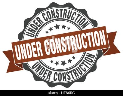 under construction stamp. sign. seal Stock Vector