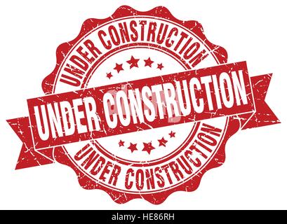 under construction stamp. sign. seal Stock Vector